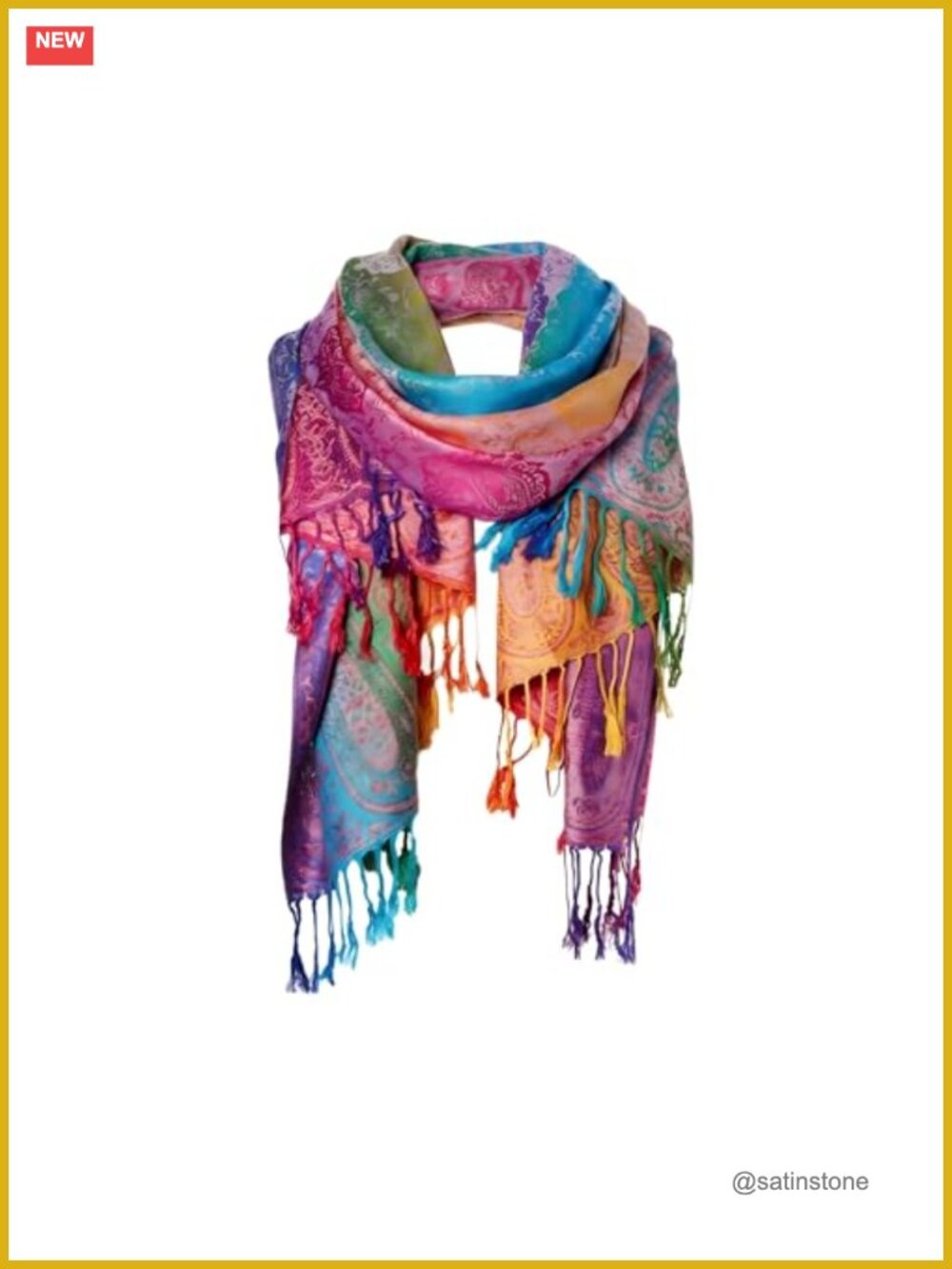 Women's Silk Feeling Pashmina Scarf Shawl Wrap Large
